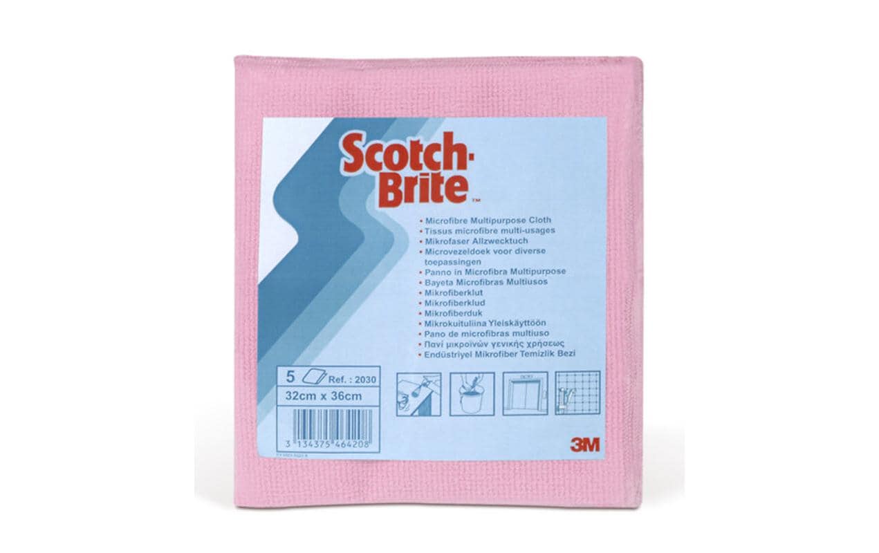 Scotch-Brite Mikrofasertuch Profi – 30 × 40 cm, rot, 5 Stk., 95 °C