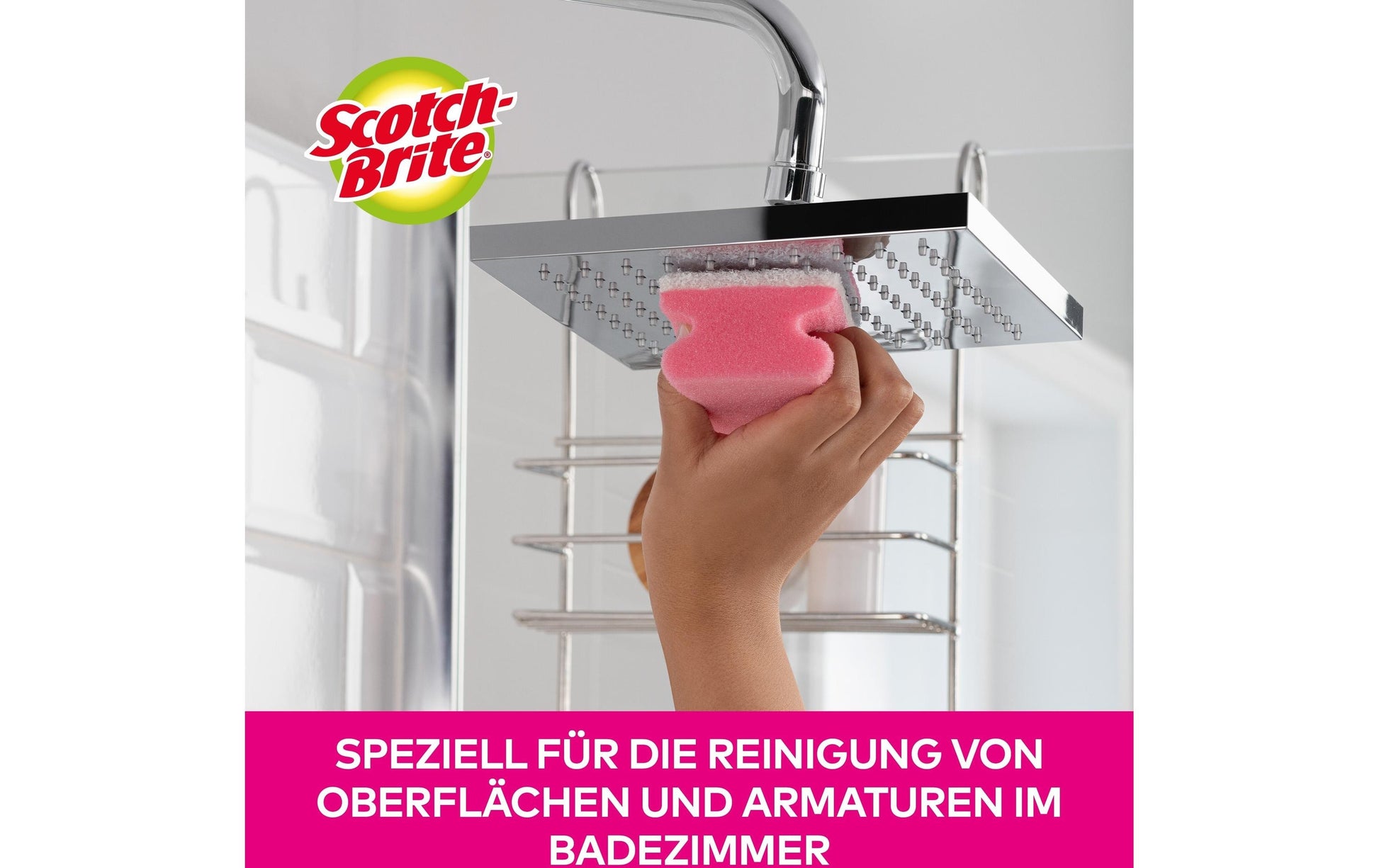 Scotch-Brite Universalschwamm – Schaumstoff, 37,3 × 15,8 × 10 cm, rosa, für Glas, 16 Stk.
