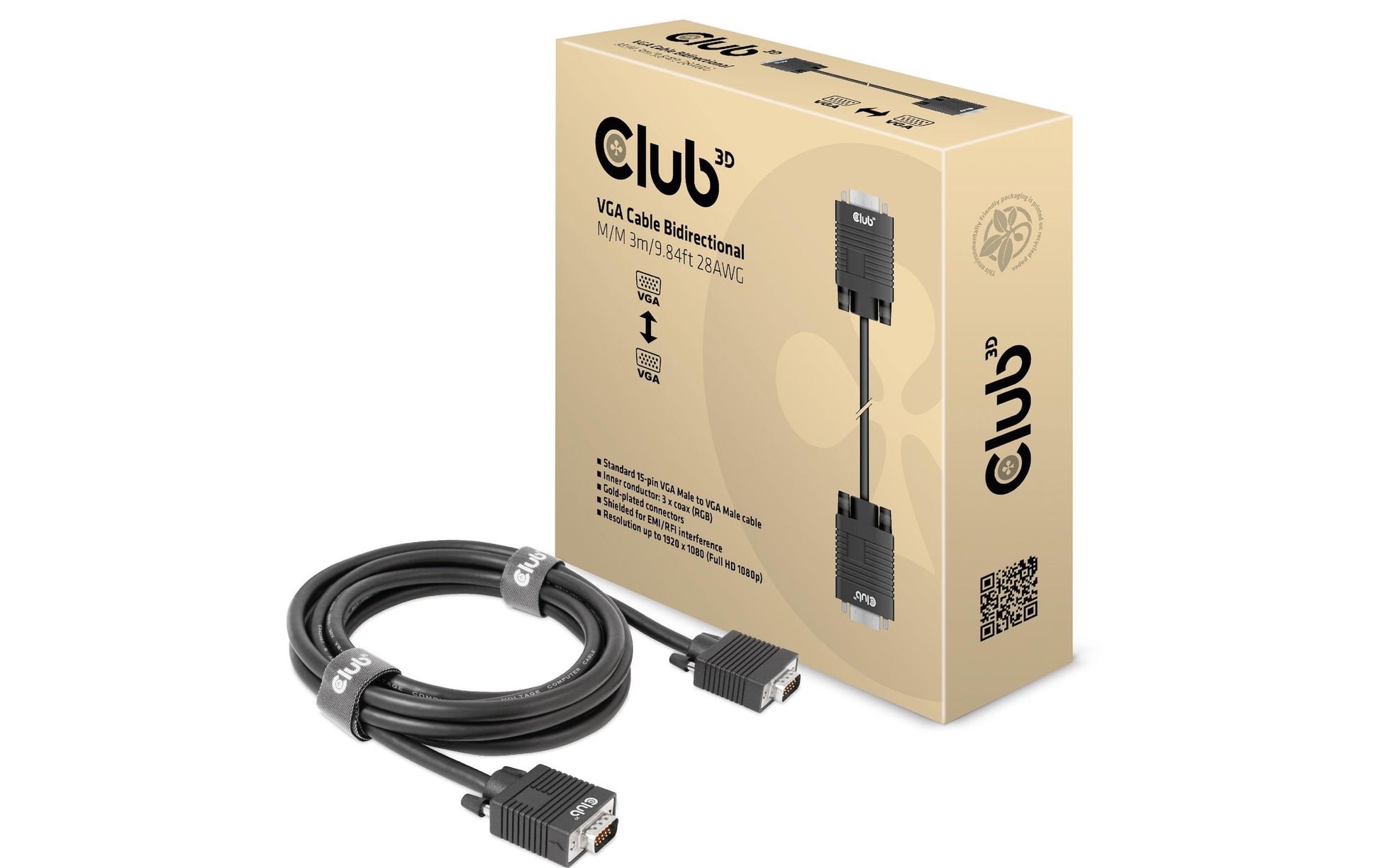 CLUB3D VGA Kabel (VGA M–M) – 1080p – 3 m