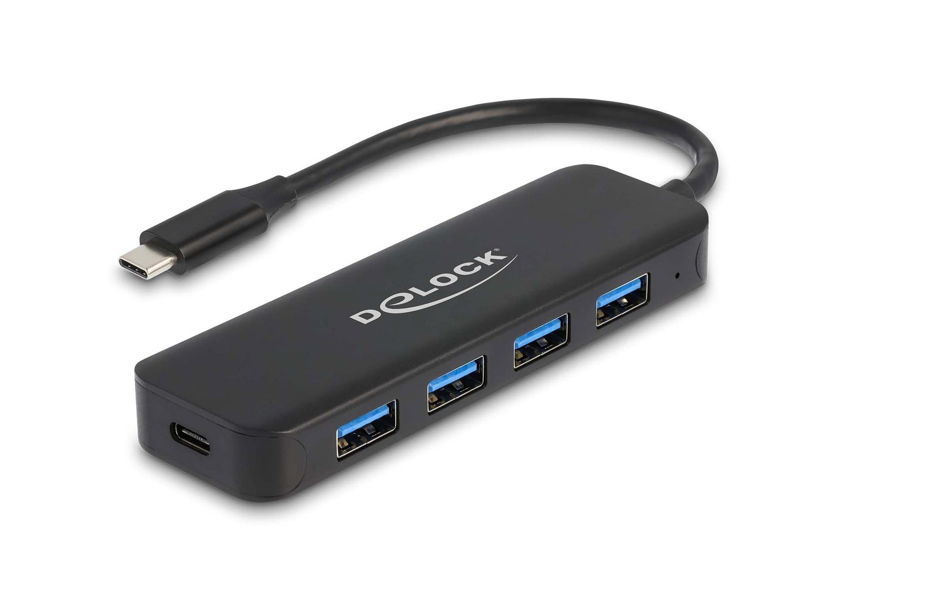 DeLOCK 64170 USB-Hub – USB-C, 4× USB-A, 85 W PD, für Windows/Mac/Linux
