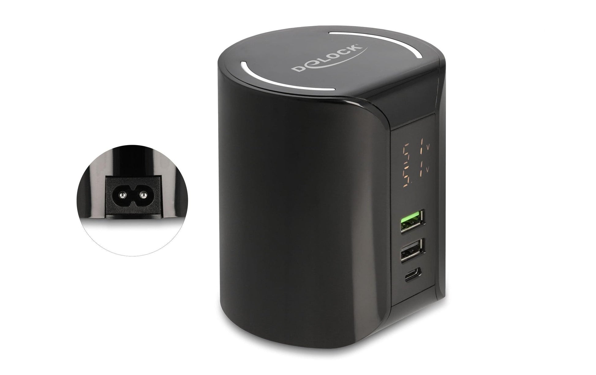 DeLOCK 41441 Ladestation – 58 W, 4× USB + kabellos – für universelle Geräte