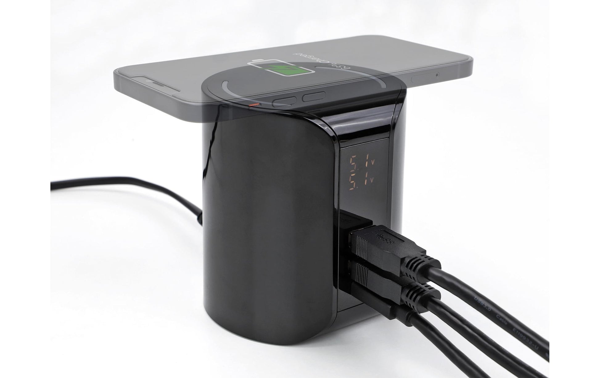 DeLOCK 41441 Ladestation – 58 W, 4× USB + kabellos – für universelle Geräte