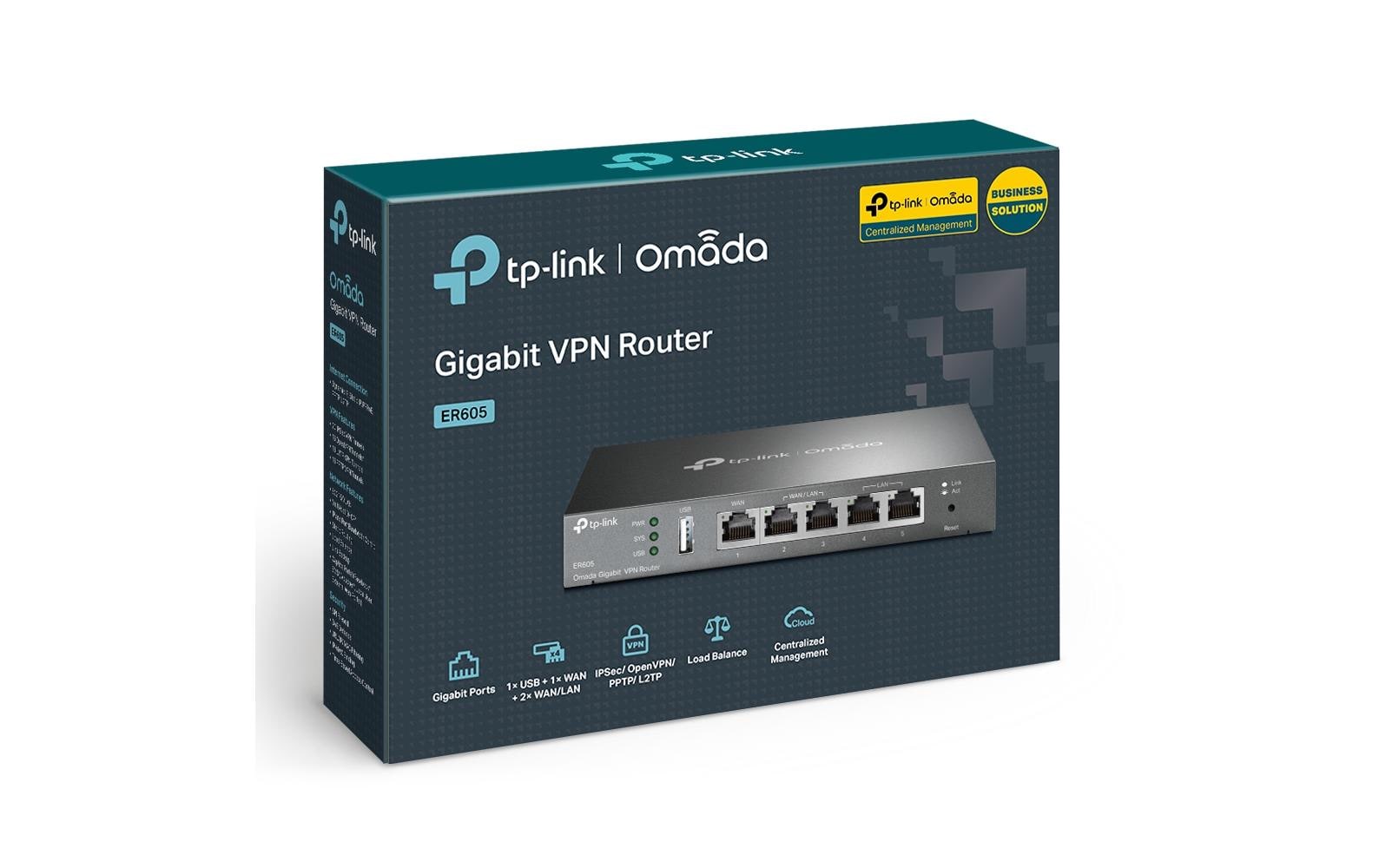 TP-Link Omada Gigabit – VPN-Router – 5×GbE, bis 4×WAN, 20×IPsec, 1U