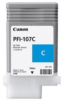 Canon Tintenpatrone PFI-107C, cyan, 130 ml – für Tintenstrahldrucker, Multifunktionsgeräte
