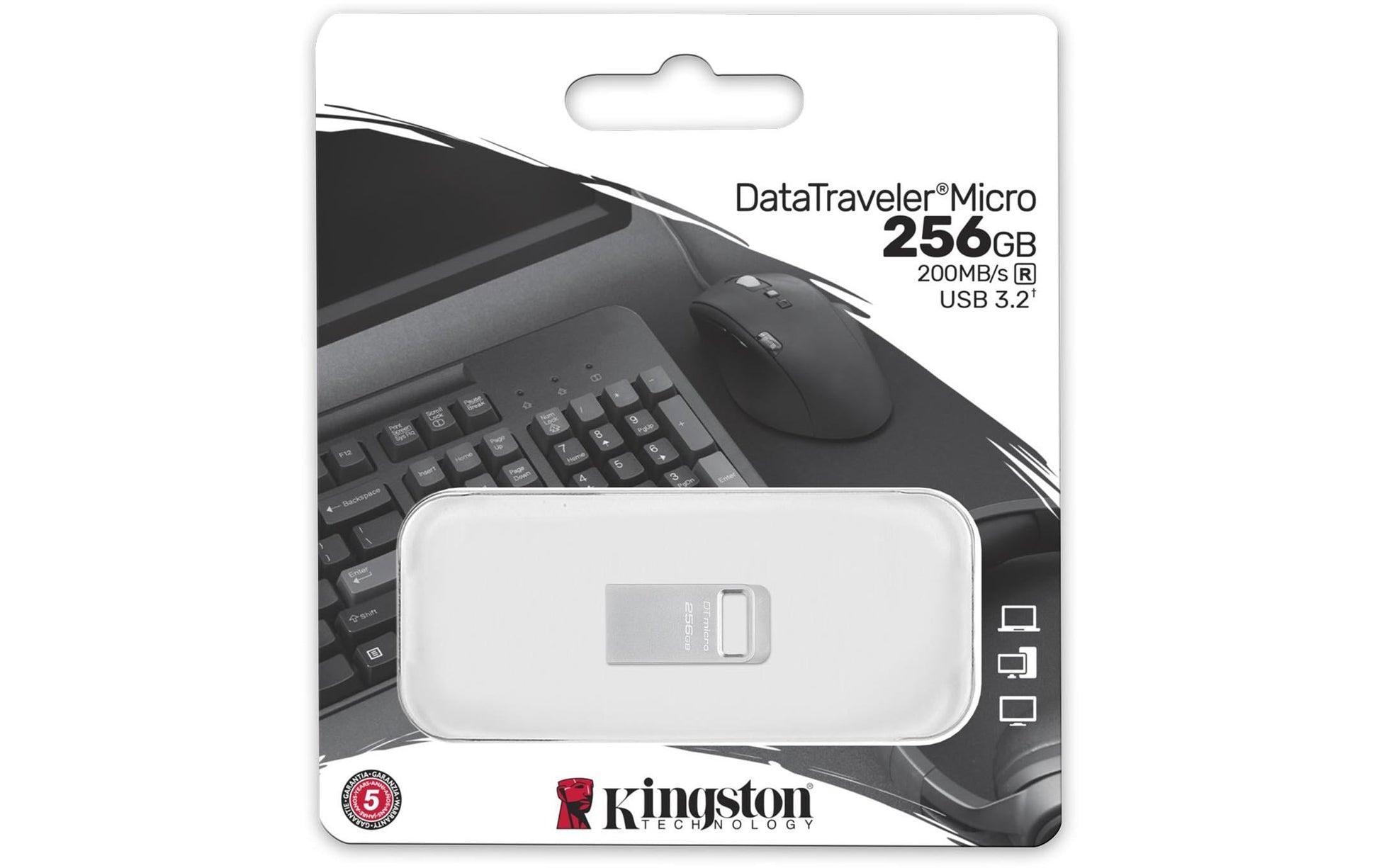 Kingston Technology Kingston DT Micro USB-Stick – 256 GB, USB 3.2 Gen 1, Metallgehäuse