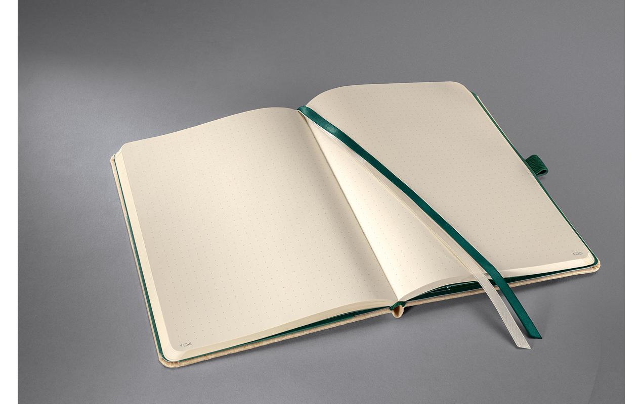 Sigel Notizbuch – A5 – punktiert – 194 Seiten – 100 g/m² – Hardcover, Gummiband, Stiftschlaufe, Bambus, FSC