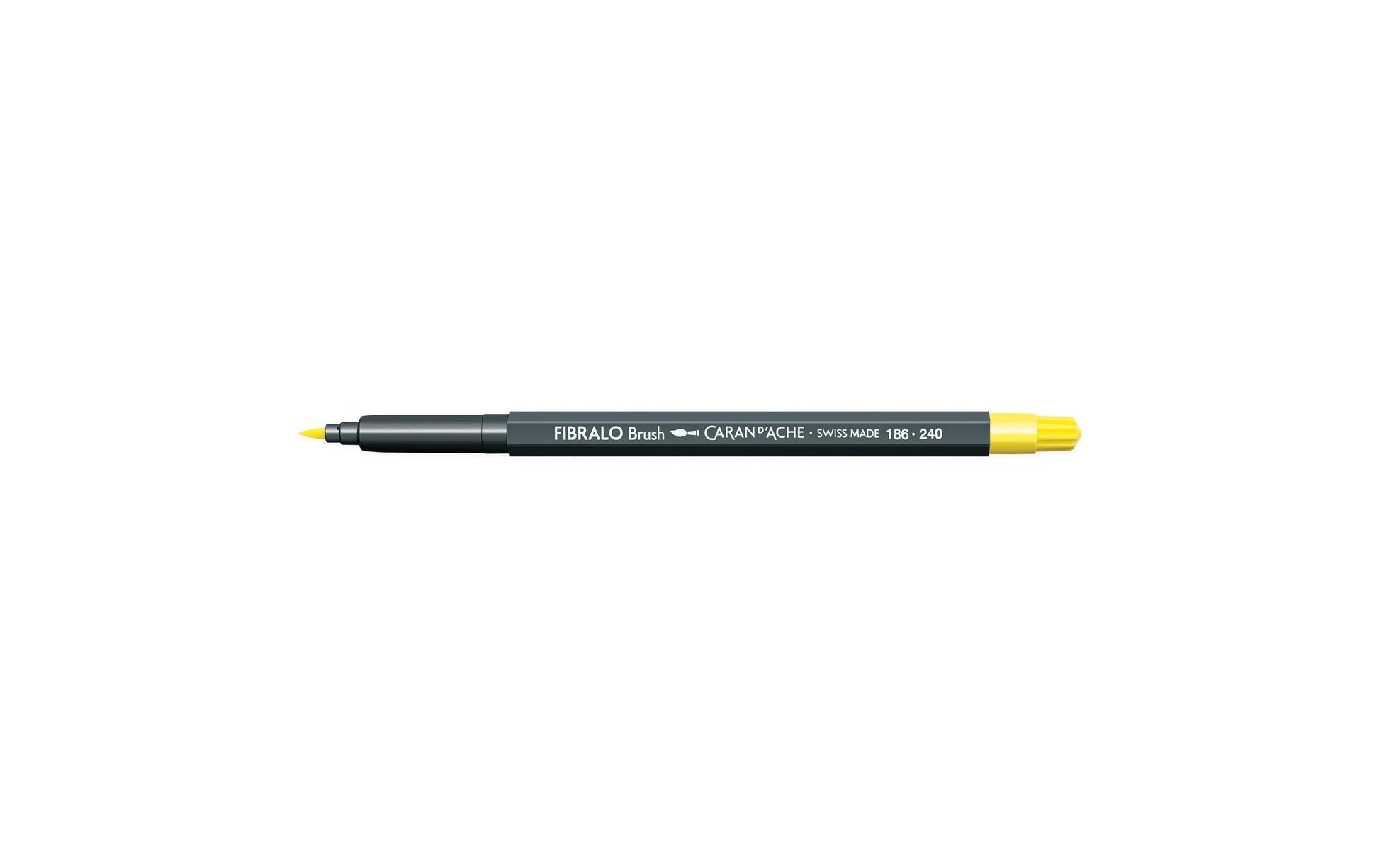 Caran d-Ache Caran d'Ache Fibralo Brush – Pinselstift, Pinselspitze, 0,5–5 mm, wasservermalbar, Gelb