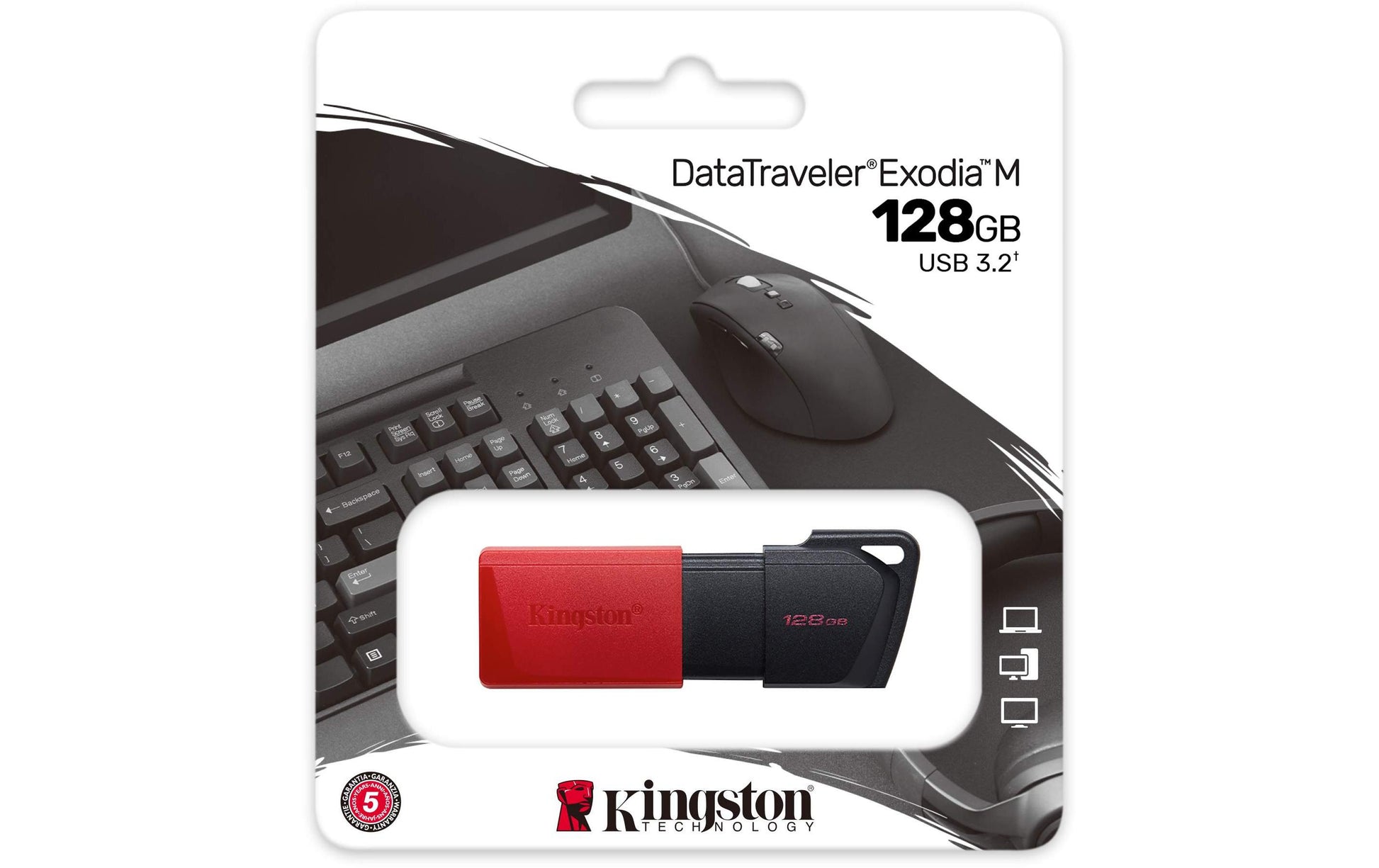 Kingston Technology Kingston DT Exodia M USB-Stick – 128 GB, USB 3.2 Gen 1, Schwarz/Rot