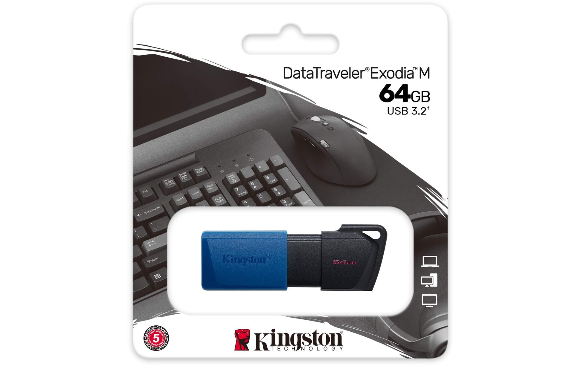 Kingston Technology Kingston DT Exodia M USB-Stick – 64 GB, USB 3.2 Gen 1, Schwarz/Blau
