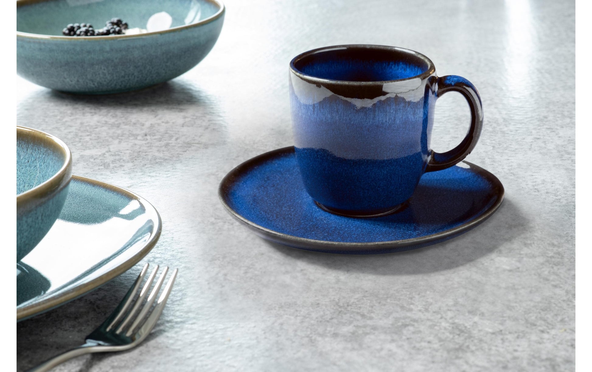 Villeroy & Boch Kaffeetasse – 0,19 l, Steingut, Blau, spülmaschinenfest, mikrowellenfest, 6 Stück