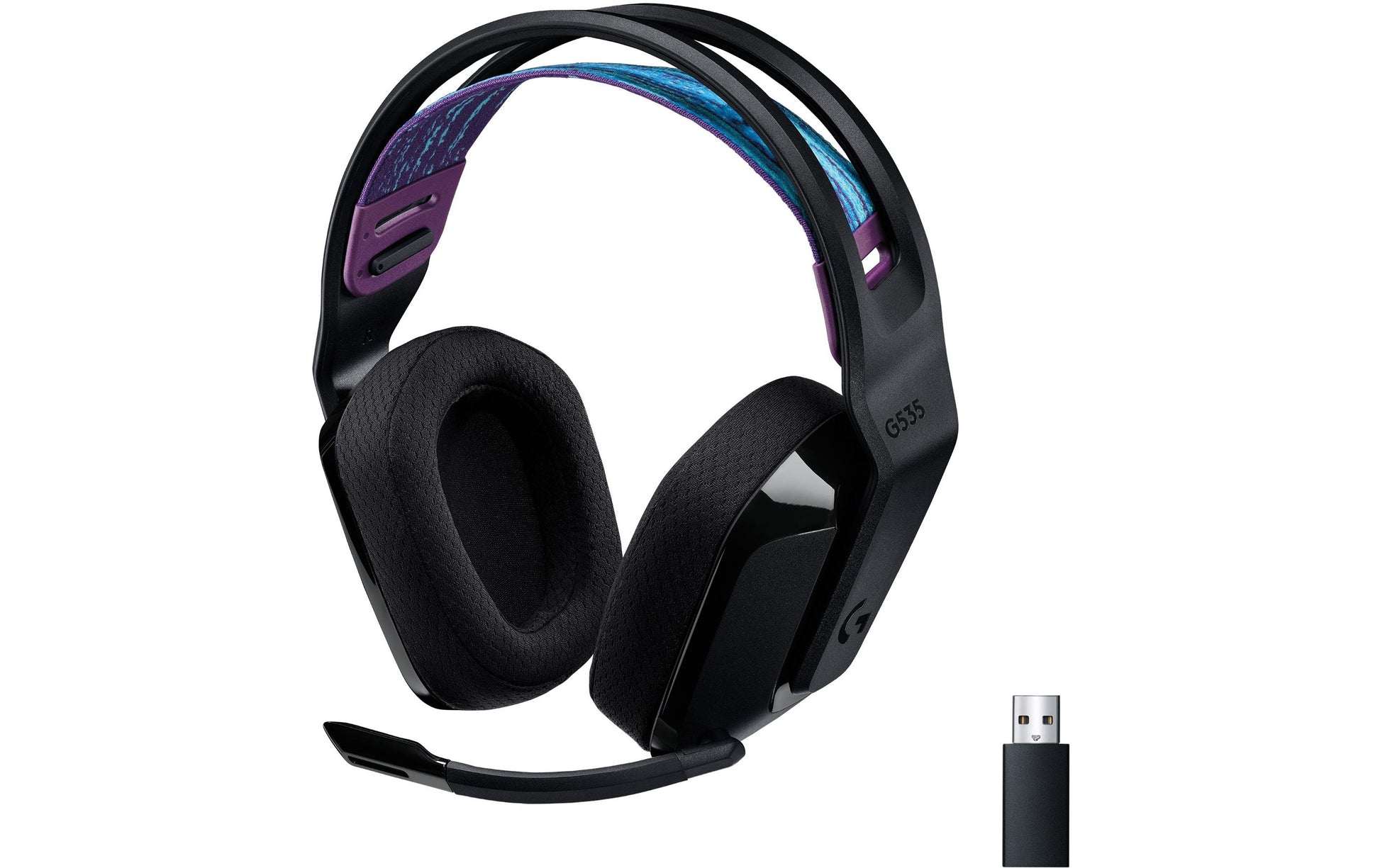 Logitech G G535 Gaming-Headset – Over-Ear, Stereo, BT, mit USB-A-Dongle, Schwarz