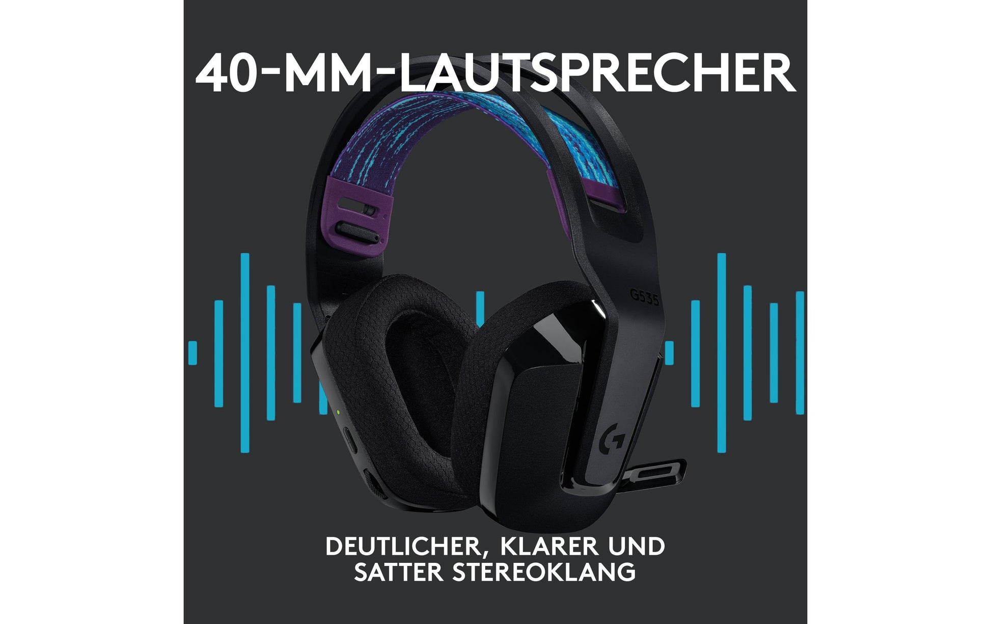 Logitech G G535 Gaming-Headset – Over-Ear, Stereo, BT, mit USB-A-Dongle, Schwarz