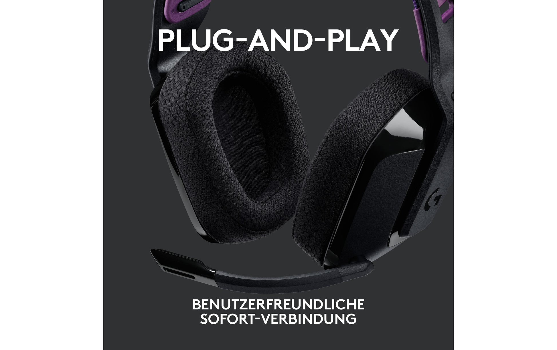 Logitech G G535 Gaming-Headset – Over-Ear, Stereo, BT, mit USB-A-Dongle, Schwarz