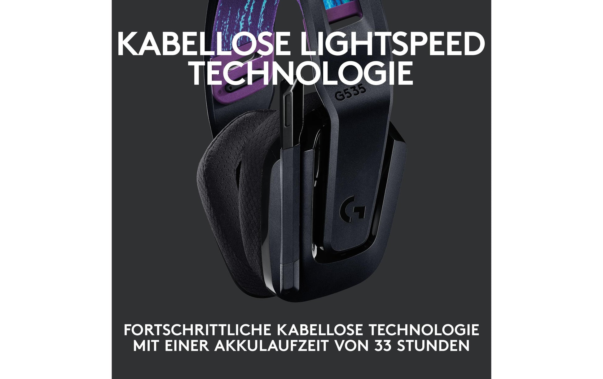 Logitech G G535 Gaming-Headset – Over-Ear, Stereo, BT, mit USB-A-Dongle, Schwarz