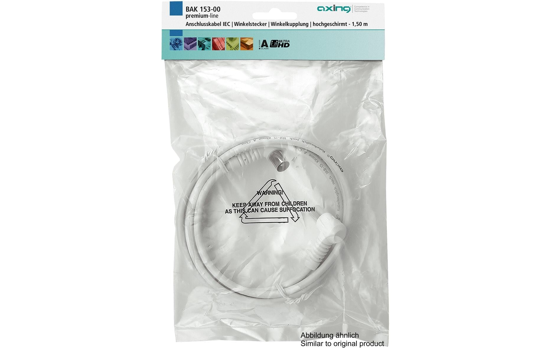 Axing Koax-Antennenkabel (IEC) – 1,5 m – Weiss