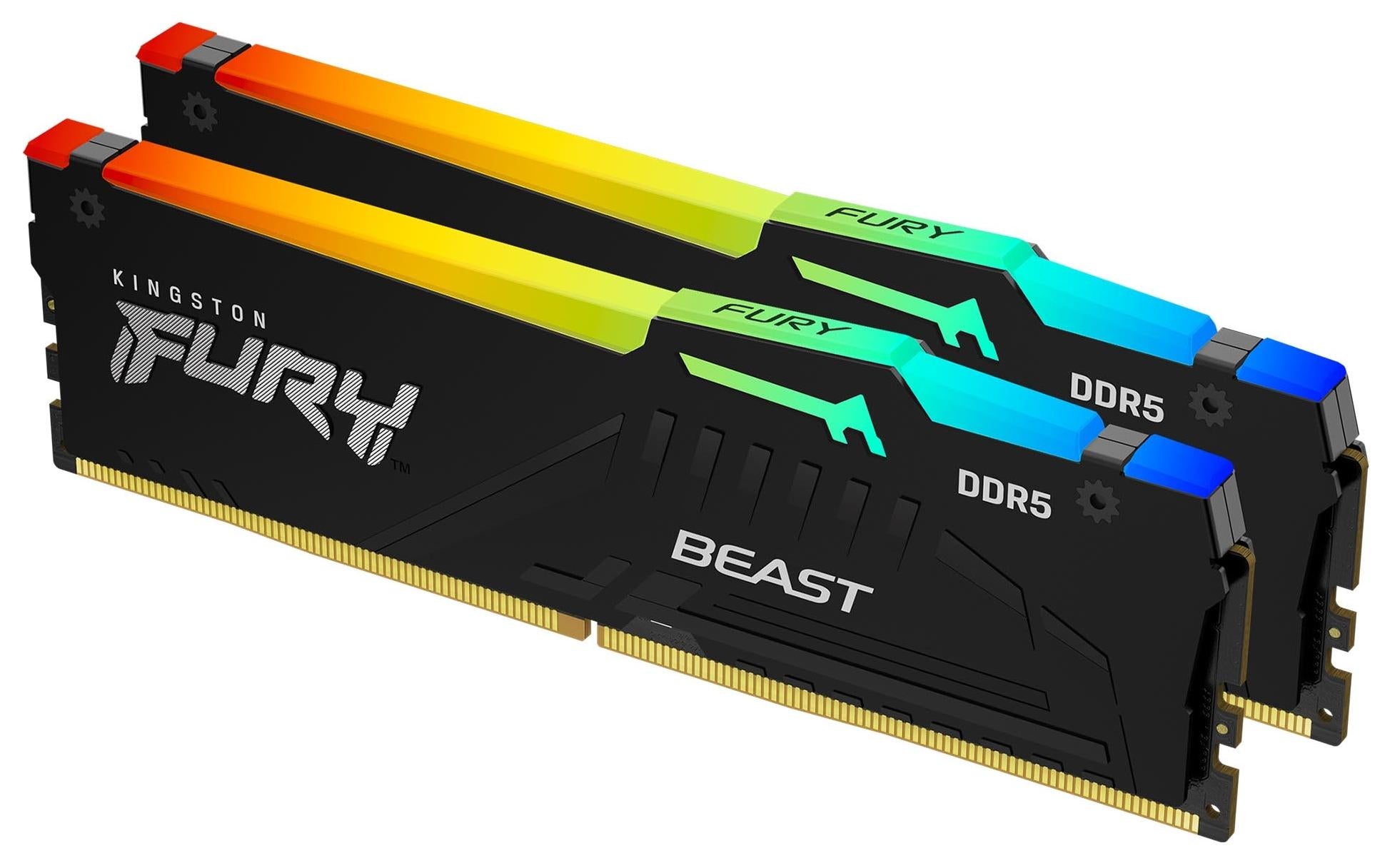 Kingston Technology Kingston FURY Beast – DDR5 Arbeitsspeicher – 64 GB (2×32 GB), 5600 MT/s CL40, 288-poliger DIMM, RGB