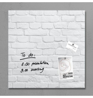 Sigel Whiteboard – 48 × 48 cm, Glas, magnetisch, Wandmontage