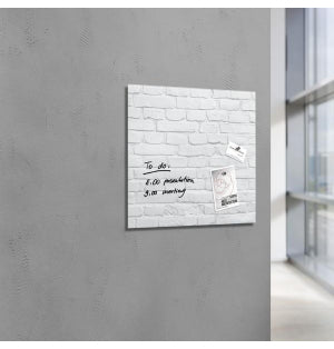 Sigel Whiteboard – 48 × 48 cm, Glas, magnetisch, Wandmontage