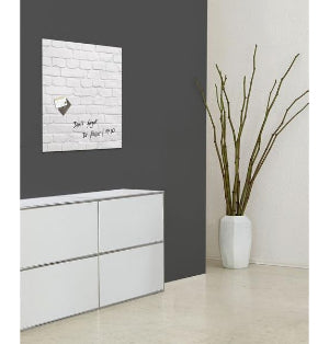 Sigel Whiteboard – 48 × 48 cm, Glas, magnetisch, Wandmontage