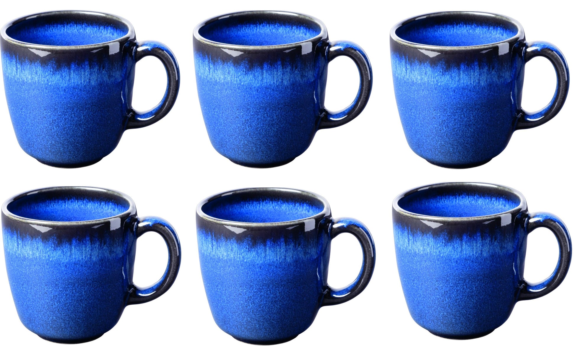Villeroy & Boch Kaffeetasse – 0,19 l, Steingut, Blau, spülmaschinenfest, mikrowellenfest, 6 Stück