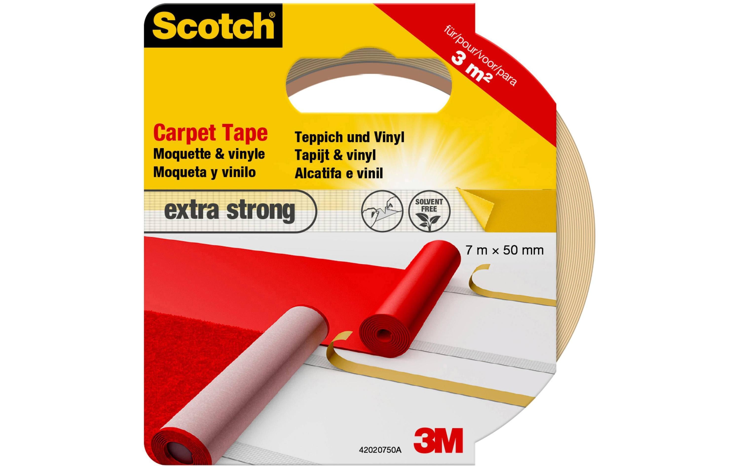 3M Doppelseitiges Klebeband – 50 mm × 7 m, weiss, extra stark, 1 Stück