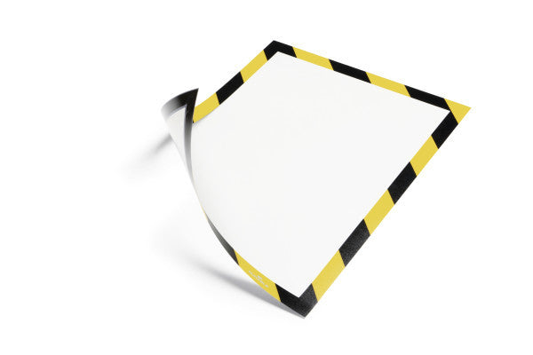 Durable DURAFRAME Sicherheits-Magnetrahmen – A4 – gelb/schwarz – 5er-Pack