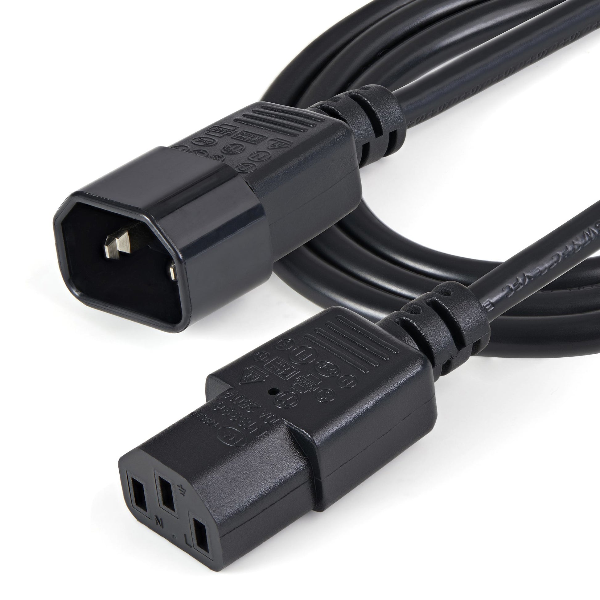 StarTech.com Netzkabel – IEC C14 zu IEC C13, 1 m, 250 V/5 A, schwarz