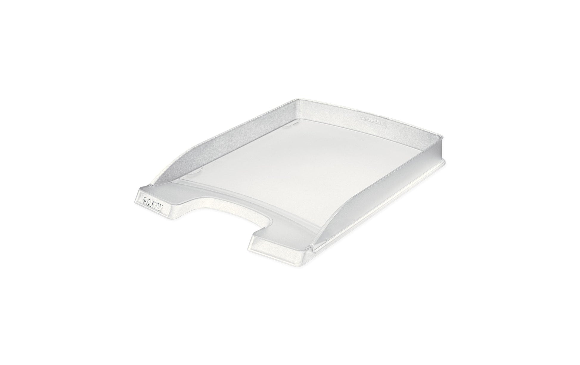 Leitz Stapelbarer Briefkorb mit Griffausschnitt, Beschriftungsfeld, matt, frost, B 255 × H 35 × T 357 mm