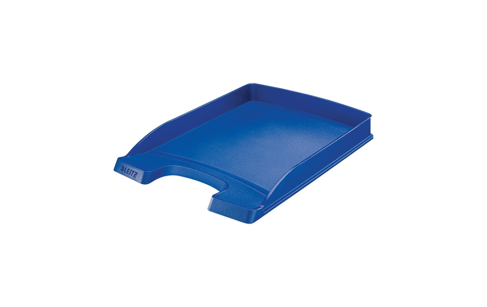 Leitz Briefkorb – mit Griffausschnitt, mit Beschriftungsfeld, matt, blau, B 255 × H 35 × T 357 mm, Serie Slim