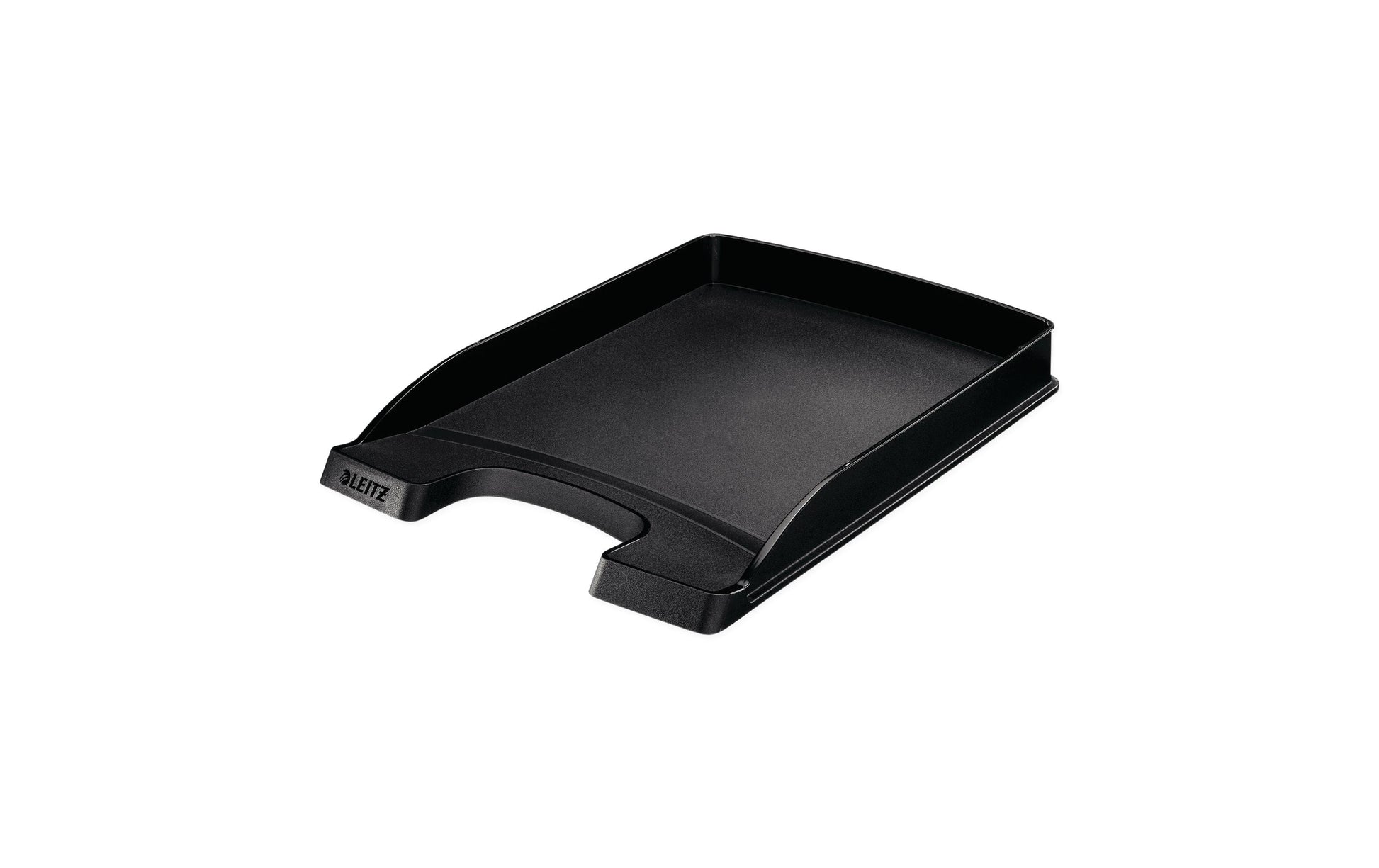 Leitz Stapelbarer Briefkorb mit Griffausschnitt, Beschriftungsfeld, matt, schwarz, B 255 × H 35 × T 357 mm