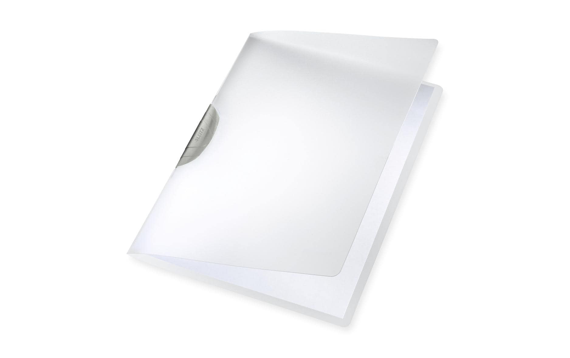 Leitz ColorClip Klemmhefter für A4, grau/transparent – transparenter Vorderdeckel – bis 30 Blatt – 1 Stk