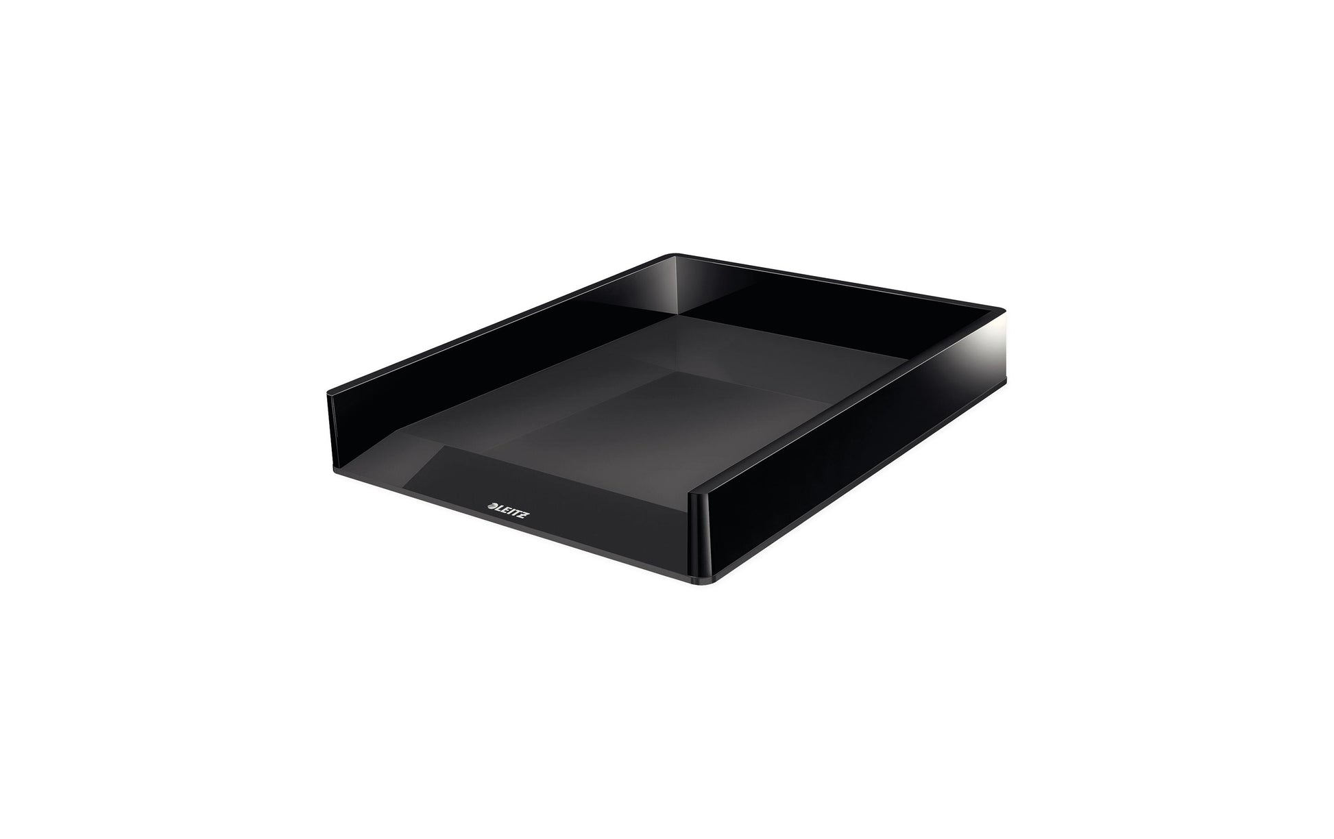 Leitz Briefkorb – mit Griffausschnitt, mit Beschriftungsfeld, glänzend, schwarz, B 267 × H 49 × T 336 mm