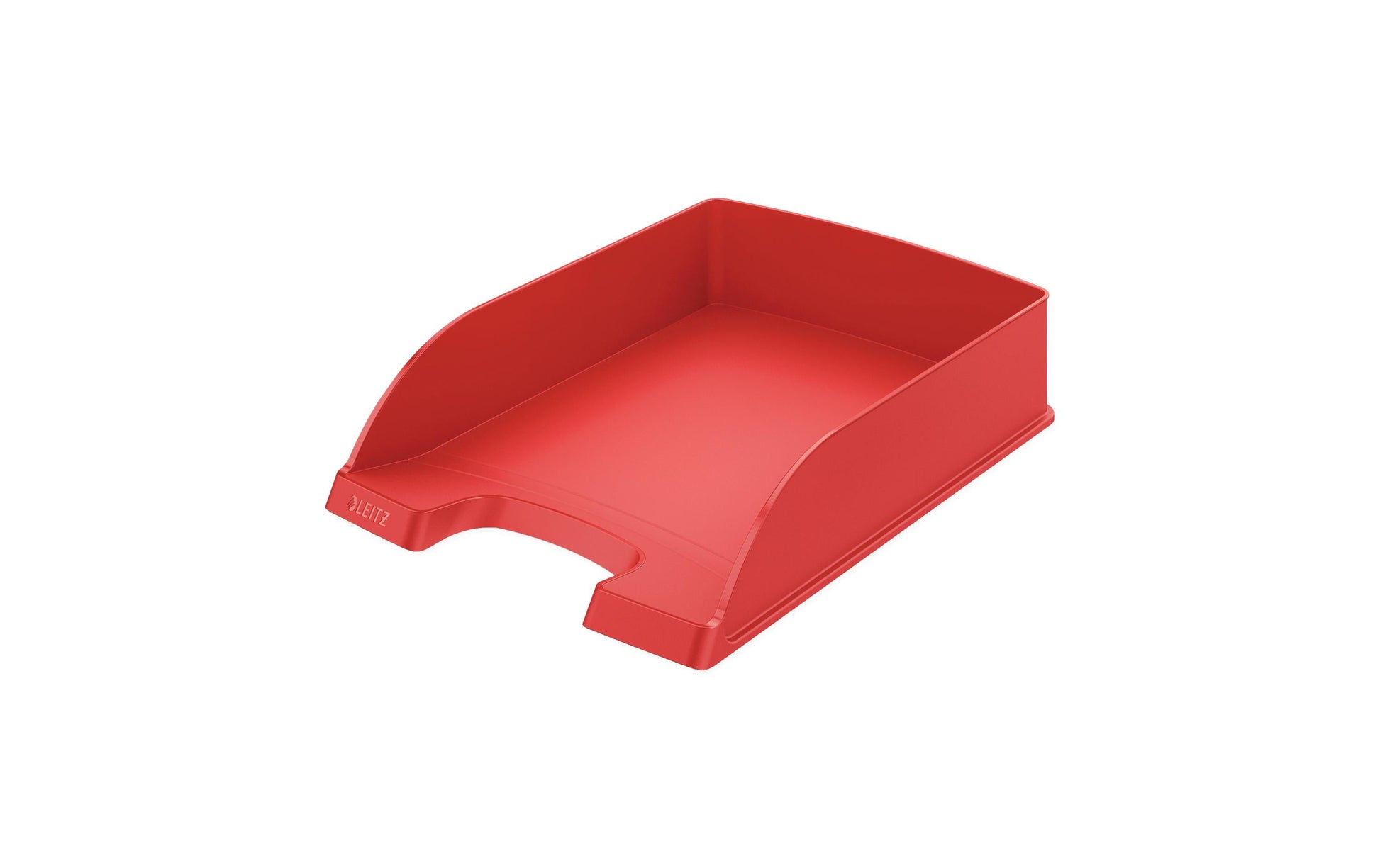 Leitz Stapelbarer Briefkorb mit Griffausschnitt, Beschriftungsfeld, matt, rot, B 255 × H 70 × T 357 mm