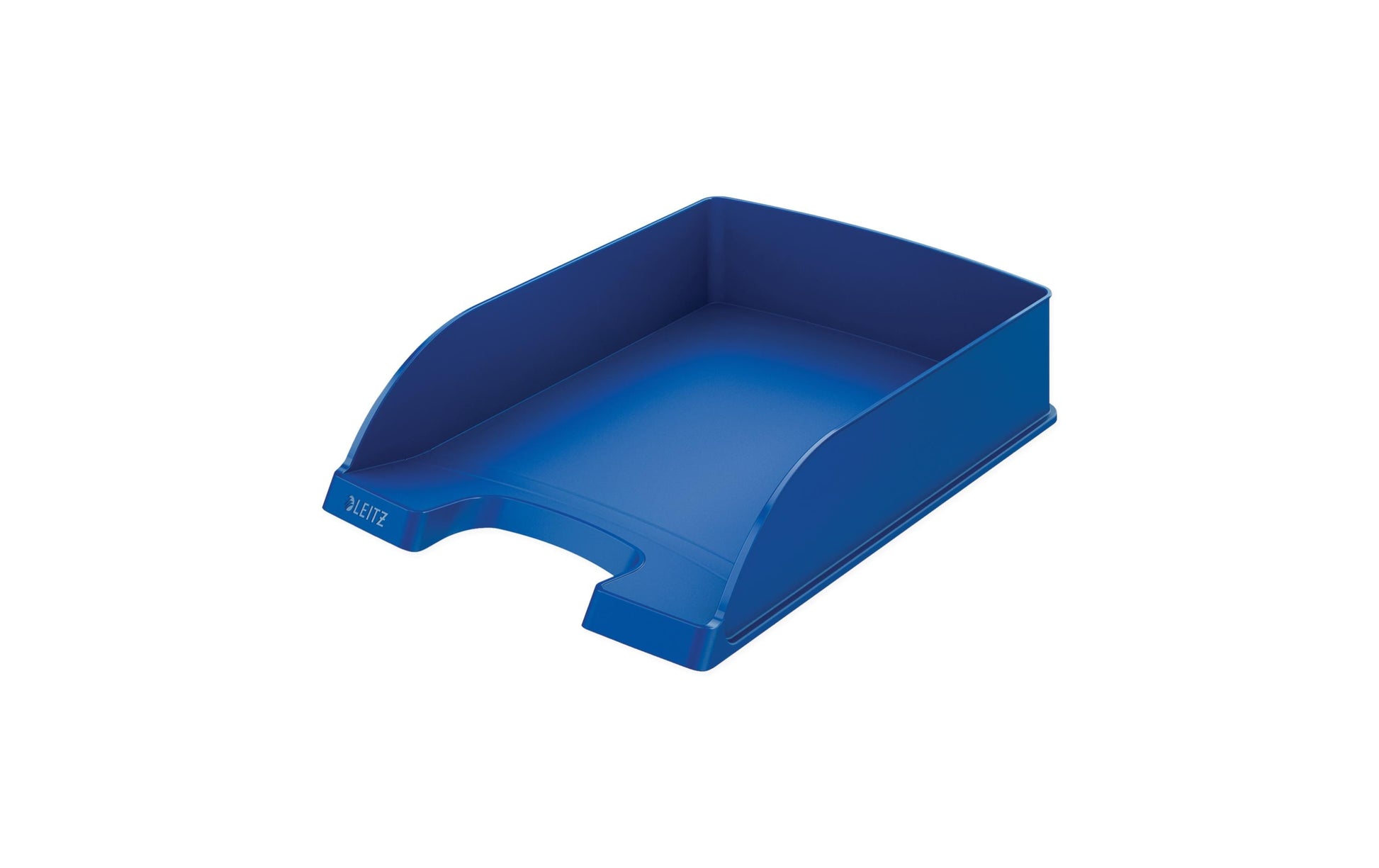 Leitz Stapelbarer Briefkorb mit Griffausschnitt, Beschriftungsfeld, matt, blau, B 255 × H 70 × T 357 mm