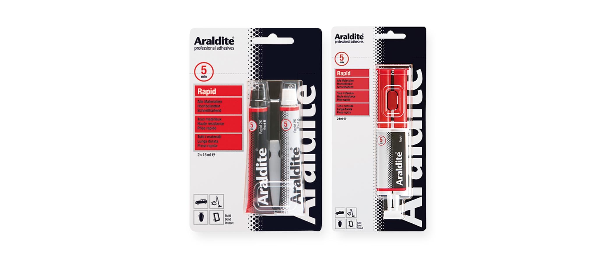 Go-Araldite Araldite Rapid Zweikomponenten-Klebstoff – 2 × 15 ml, für Kunststoff