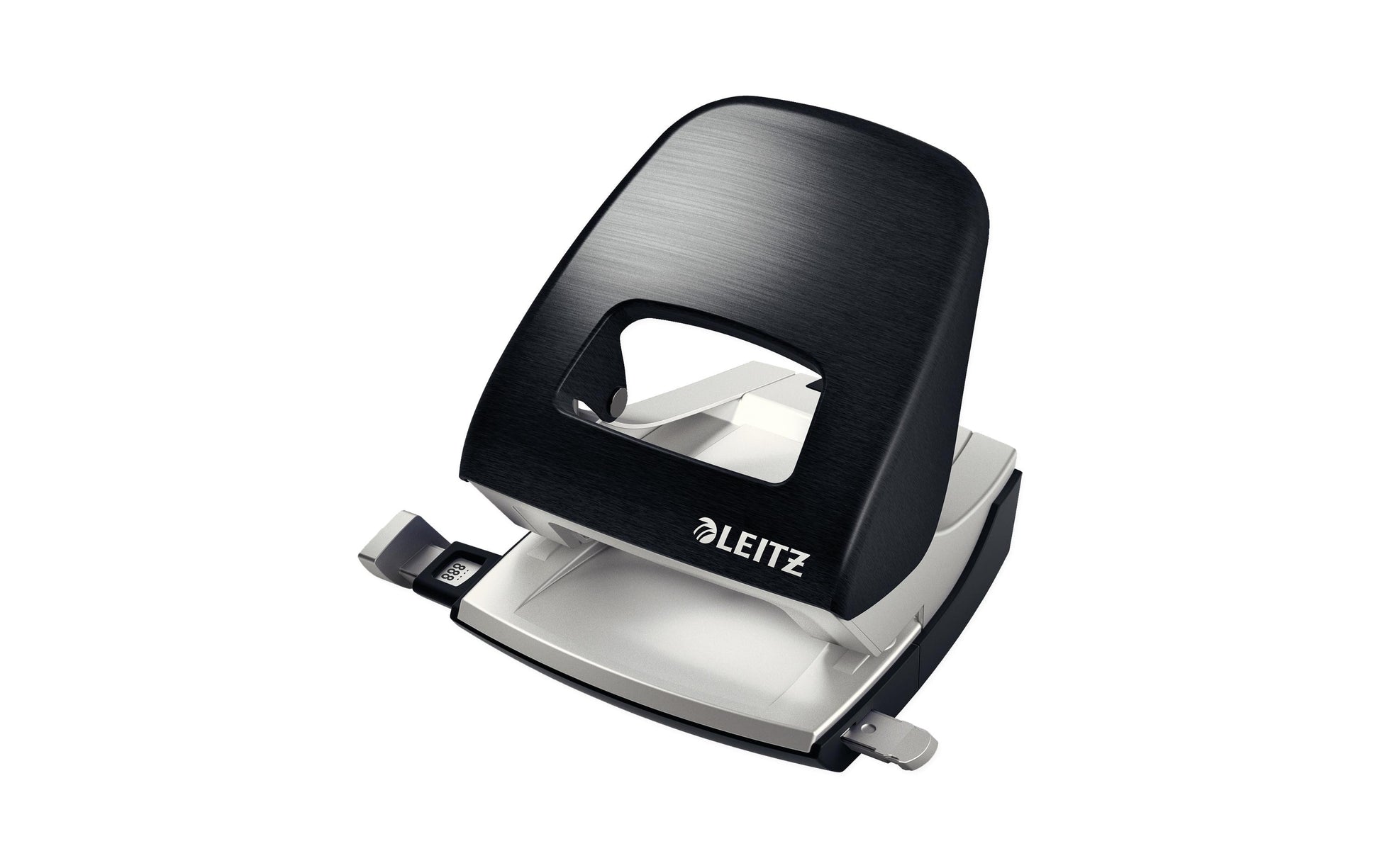 Leitz Bürolocher Style 5006 – 2-Loch, Lochabstand 80 mm, 30 Blatt, bis A4 – Schwarz – Metall