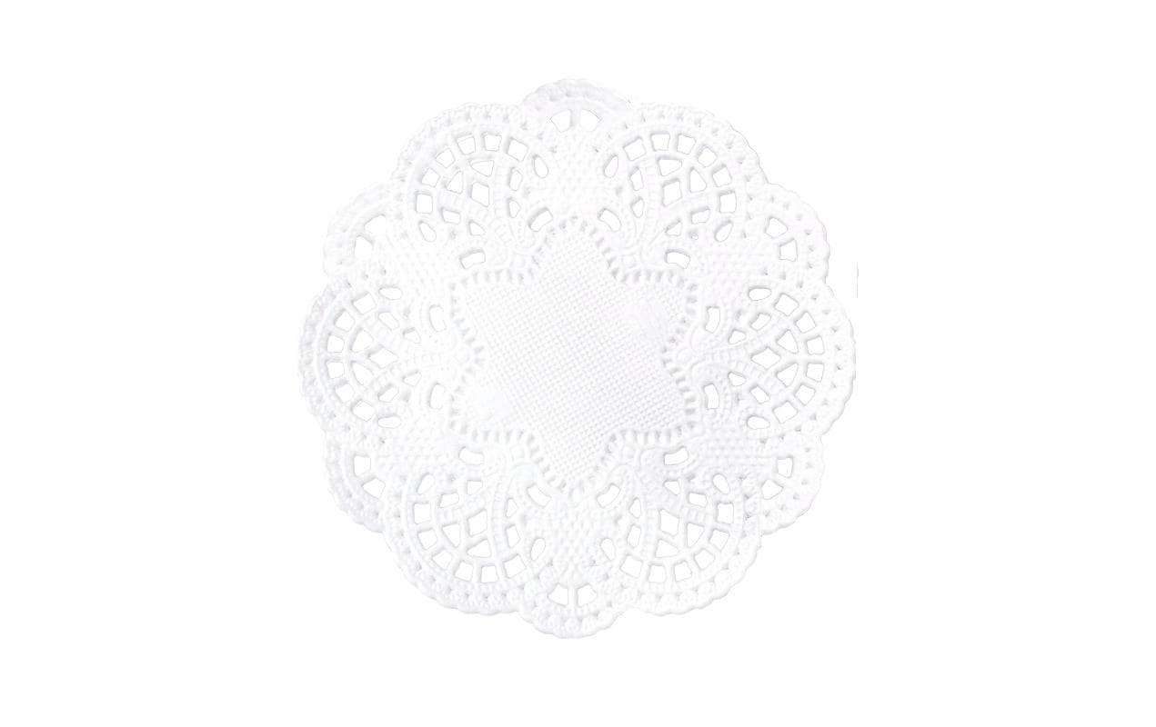 Demmler Tortenspitze Barock, Papier/Karton – Ø 10 cm, weiss – 40 Stk.