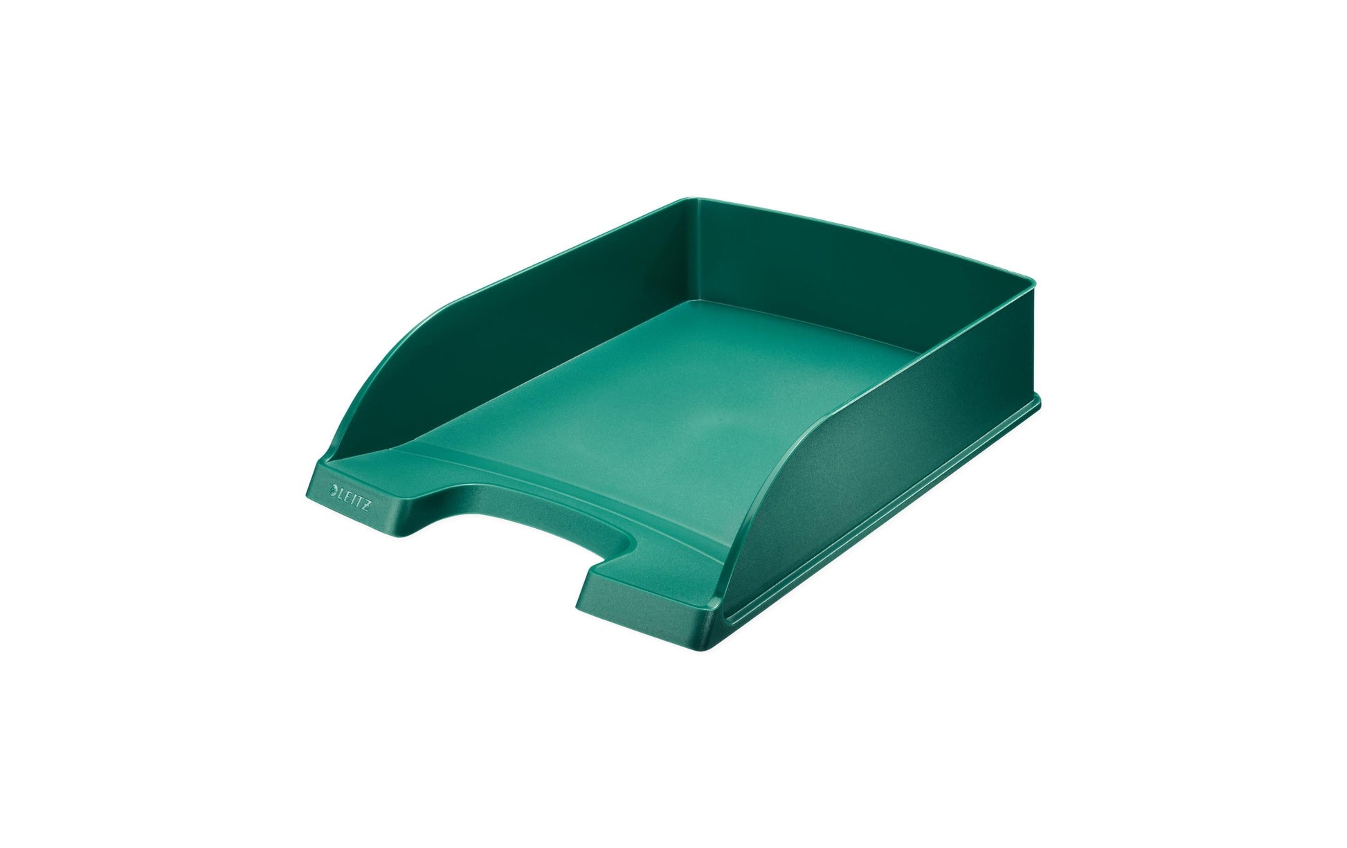 Leitz Stapelbarer Briefkorb mit Griffausschnitt, Beschriftungsfeld, matt, grün, B 255 × H 70 × T 357 mm