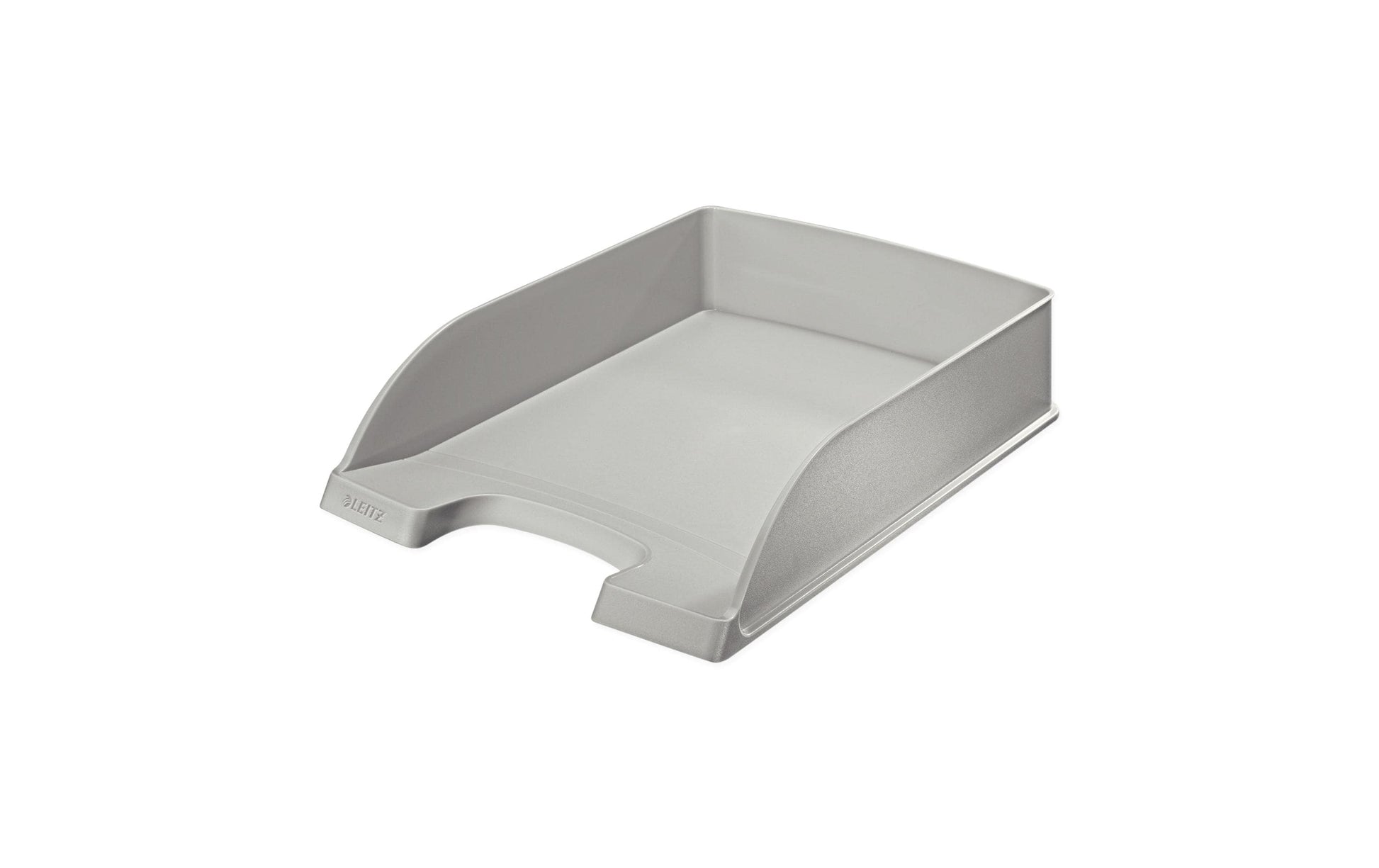Leitz Stapelbarer Briefkorb mit Griffausschnitt, Beschriftungsfeld, matt, grau, B 255 × H 70 × T 357 mm