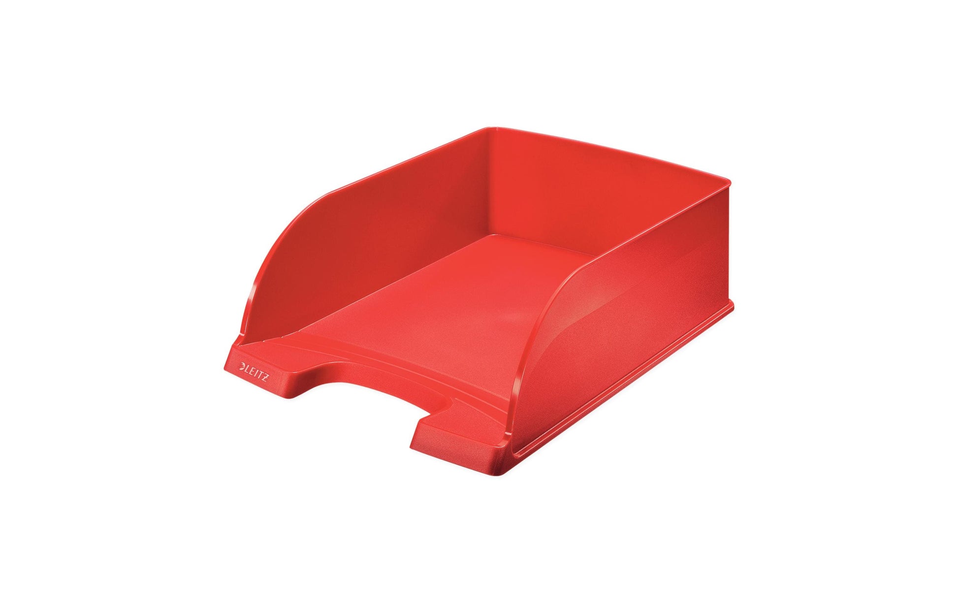 Leitz Stapelbarer Briefkorb mit Griffausschnitt, Beschriftungsfeld, matt, rot, B 255 × H 103 × T 357 mm
