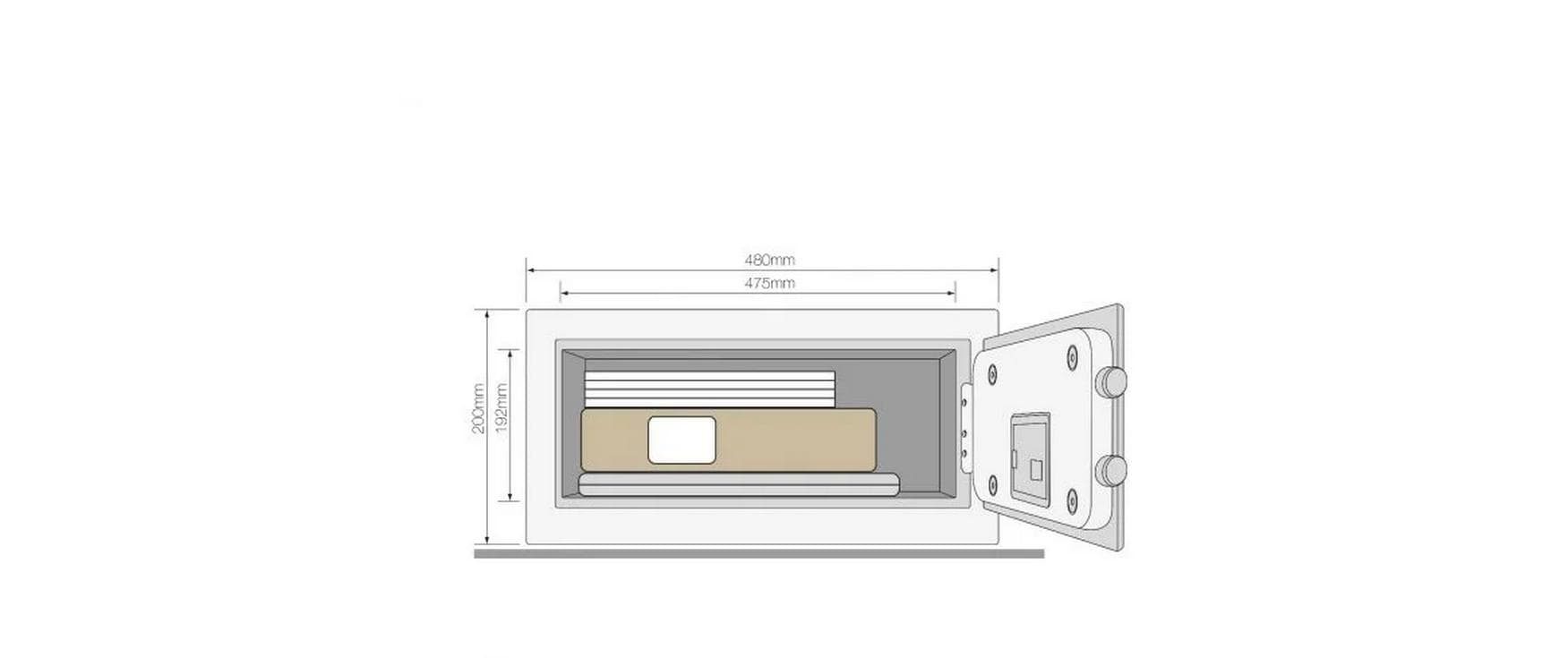 Yale Tresor – mit Zahlenschloss, grau, 480 × 350 × 200 mm