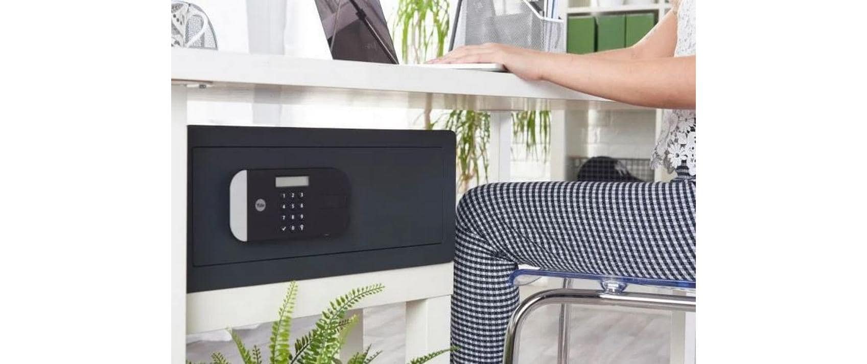 Yale Tresor – für Laptop, mit Zahlenschloss, Stahl, Dunkelgrau, 480 × 350 × 200 mm