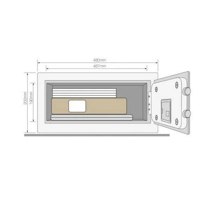 Yale Tresor – für Laptop, mit Zahlenschloss, Stahl, Dunkelgrau, 480 × 350 × 200 mm