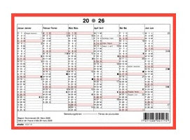 Simplex Tafelkalender – zweisprachig Deutsch/Französisch – 2026 – zweiseitig, Notizfeld – A6 quer