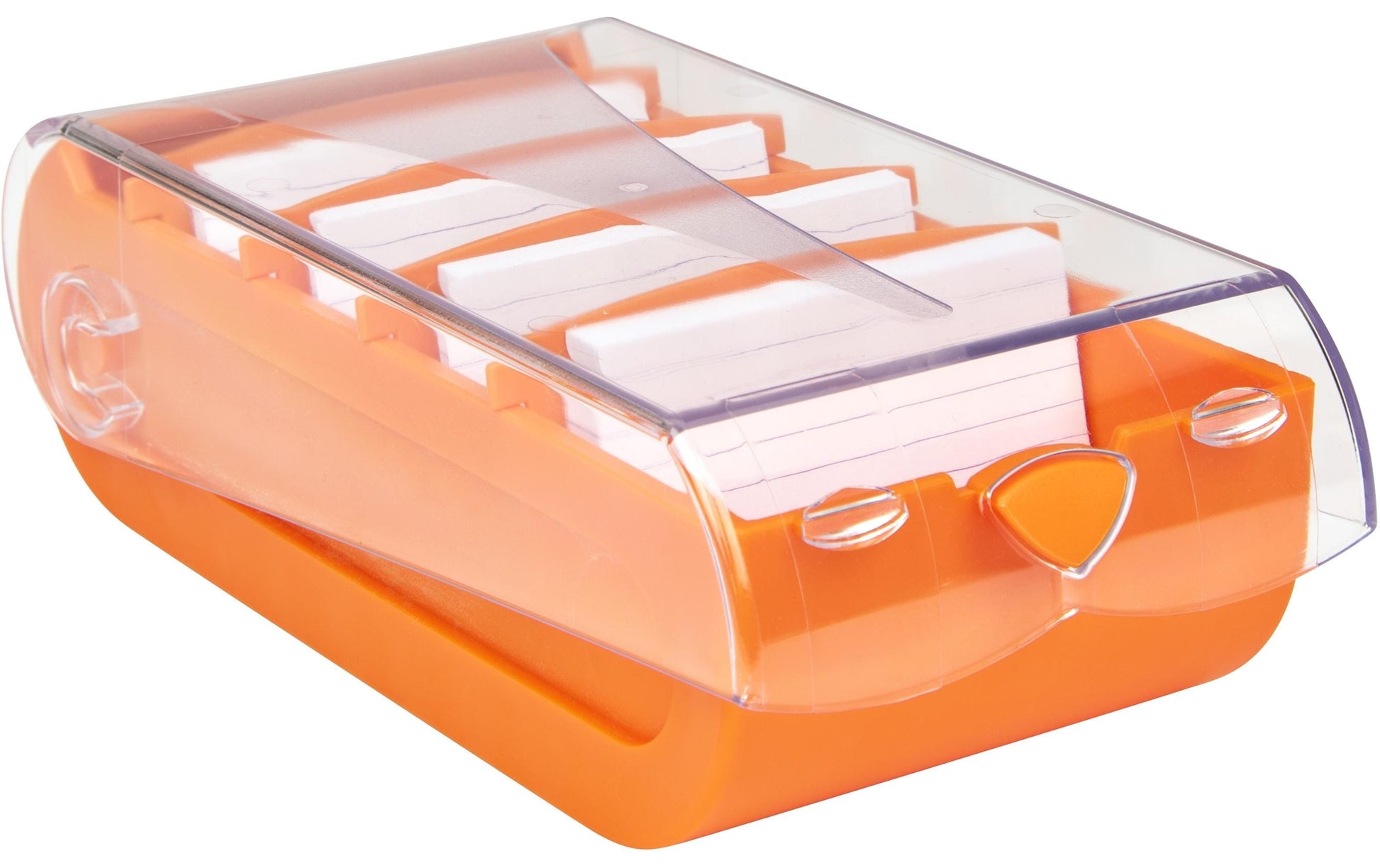 Biella Karteikasten – für A7 quer – mit Deckel, Polypropylen (PP), orange, inkl. 100 Karten
