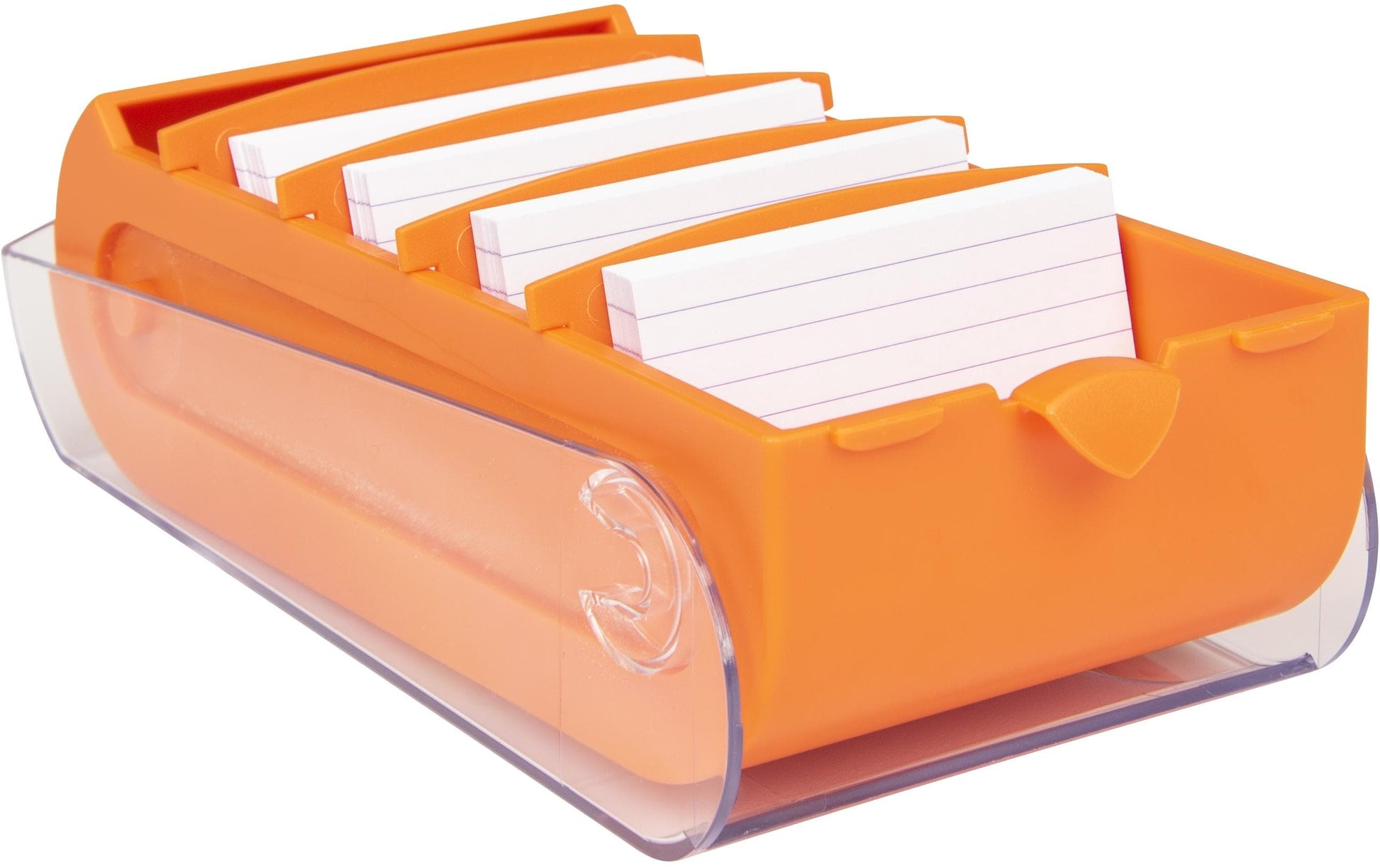 Biella Karteikasten – für A7 quer – mit Deckel, Polypropylen (PP), orange, inkl. 100 Karten