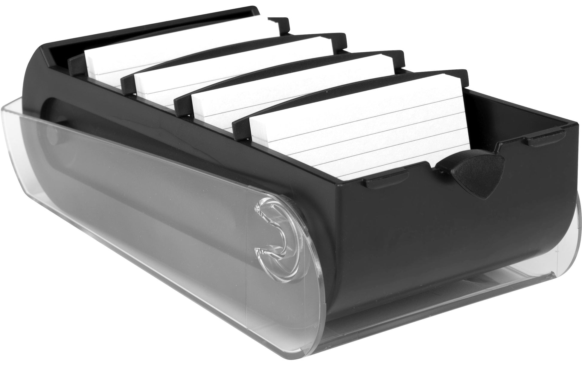 Biella Karteikasten Bunny – für A7 quer – mit Deckel, inkl. 100 Karten, Polypropylen (PP), schwarz