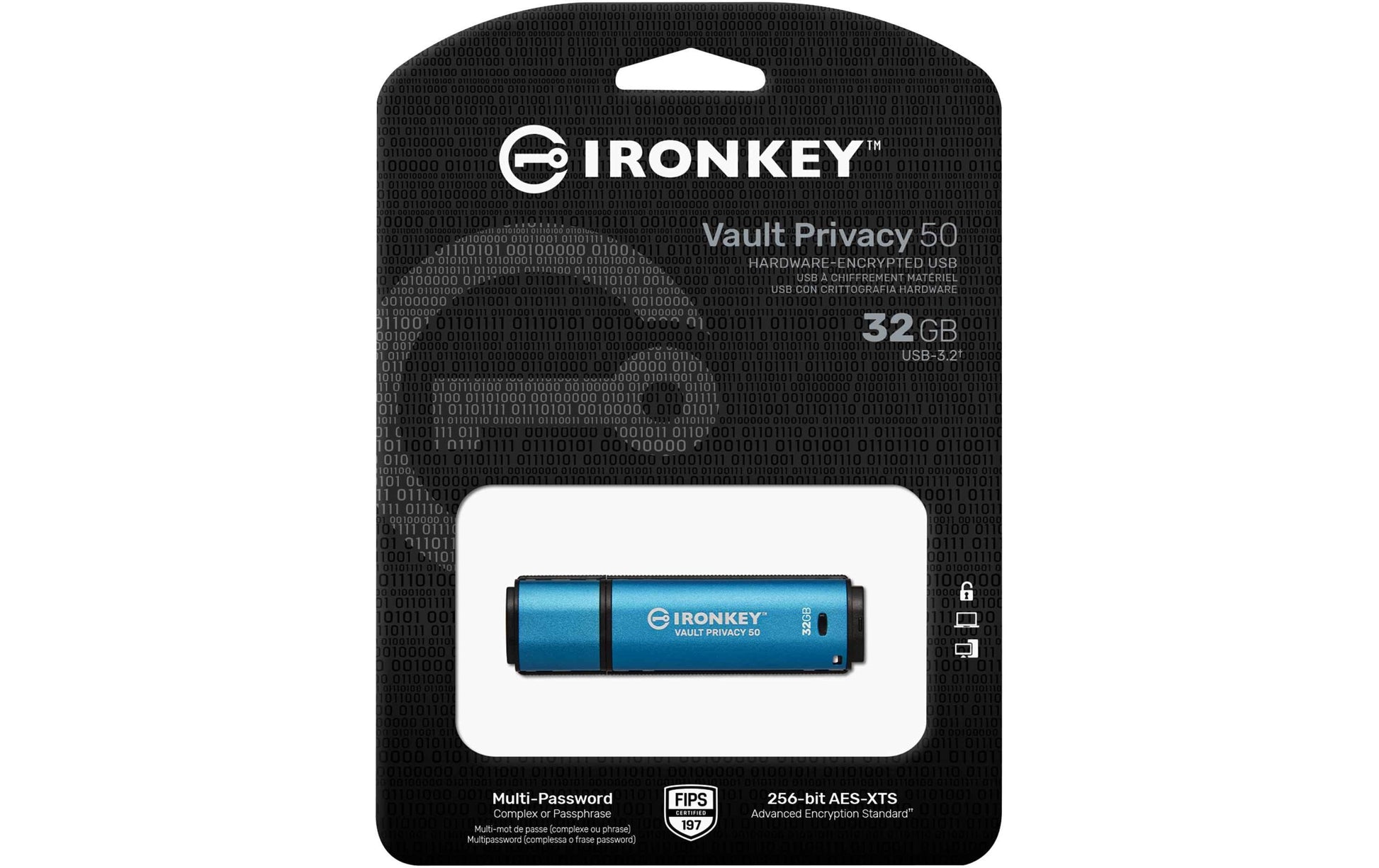 Kingston Technology Kingston IronKey Vault Privacy 50 USB-Stick – 32 GB, AES-256, FIPS 197