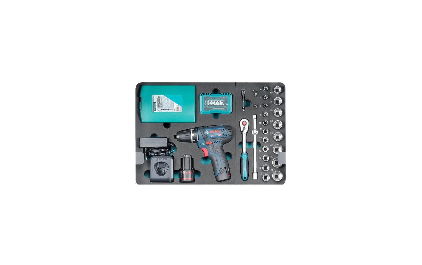 Technocraft PRO GSR 147 Werkzeugkoffer – bestückt, 147-teilig, schwarz