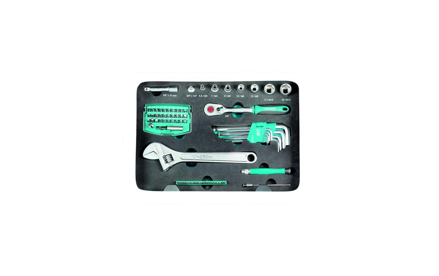 Technocraft PRO COMPACT 106 Werkzeugkoffer – bestückt, 106-teilig, grau